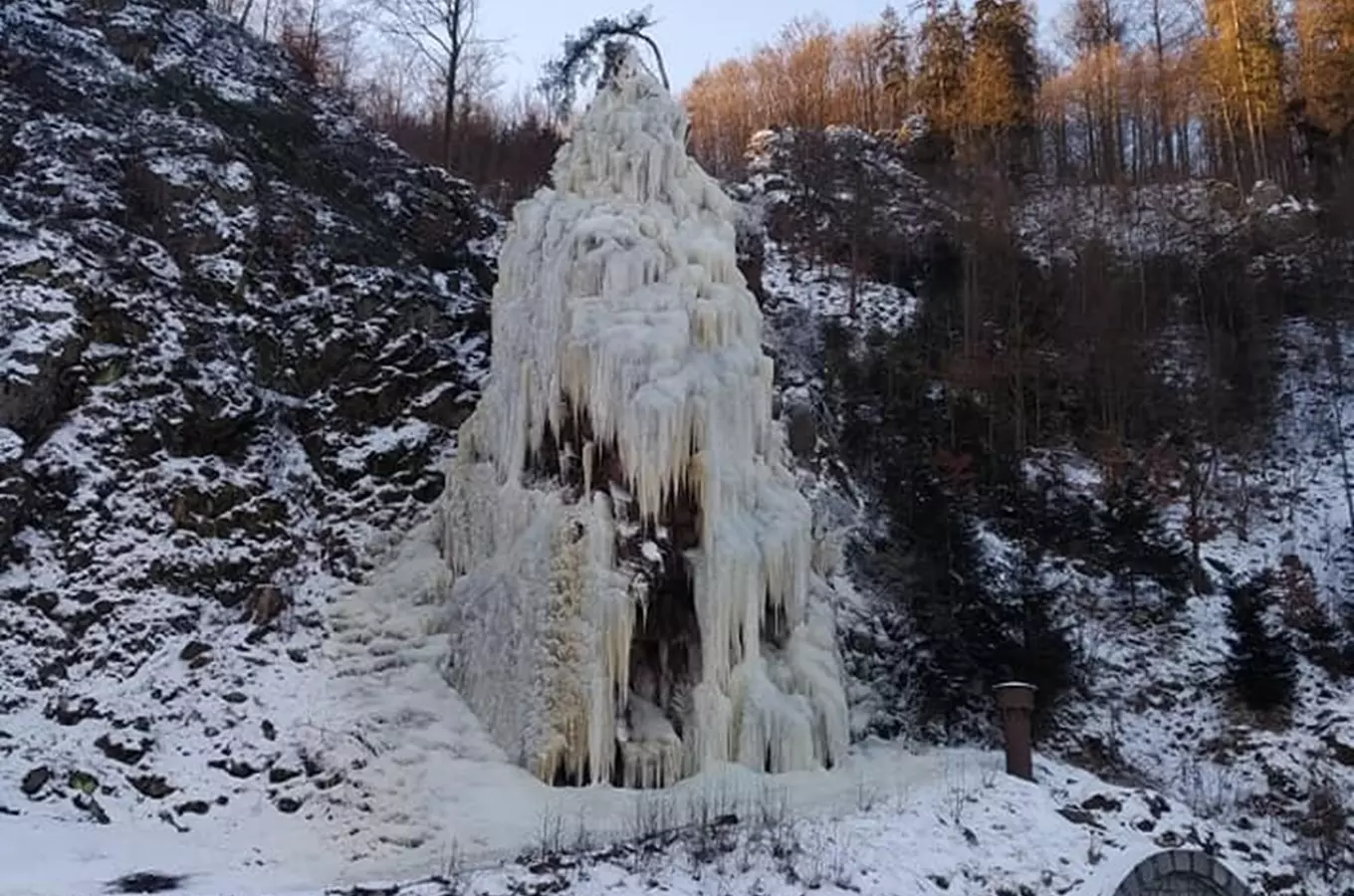 Ve Víru na Vysočině ožívá ledová stěna