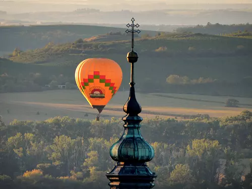 Mikulov z koše horkovzdušného balónu