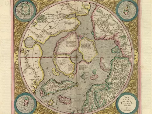Mercator, Gerhard, mapa Arktidy z Atlasu Gerharda Mercatora, 1631