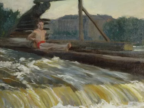 Miloš Jiránek, Splav (studie k Jezu u Palackého mostu), 1905, ZČG