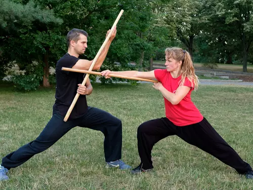Shaolin kung-fu - krátká hůl ve dvojici