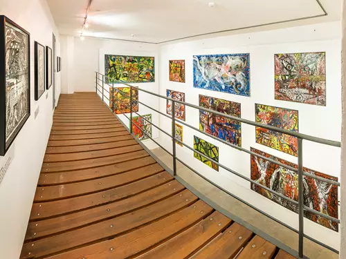 Rakouský malíř Janz Franz v Egon Schiele Art Centru