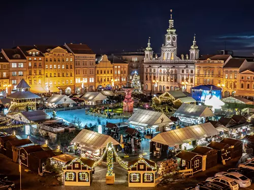 Vánoční trhy na náměstí Přemysla Otakara II. v Českých Budějovicích 2023
