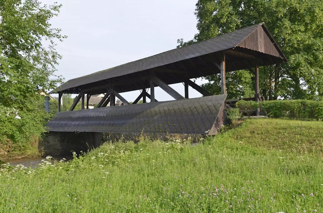 Dřevěný silniční most v Havlovicích