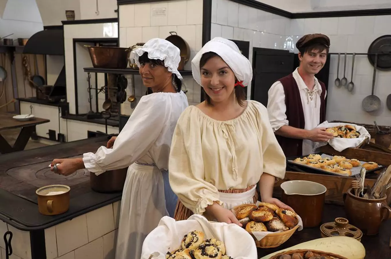 Oživená zámecká kuchyně na zámku Žleby