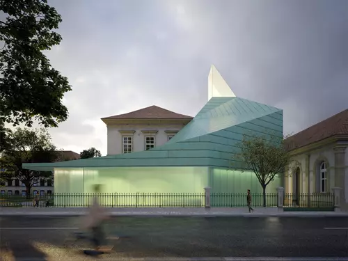 Muzeum ghetta Terezín, vizualizace nové budovy. Vítězný návrh Marcela Steinbachová & Skupina