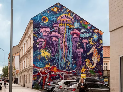 Mural Vesmír medúz