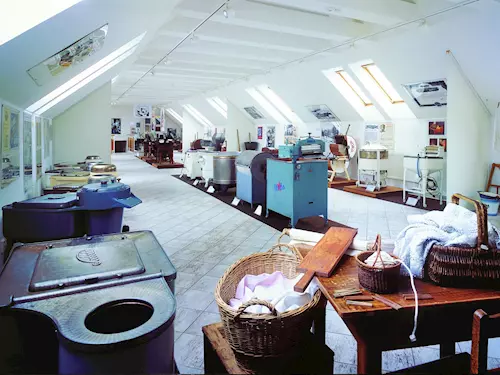 Expozice praní a prací techniky v muzeu ve Svitavách