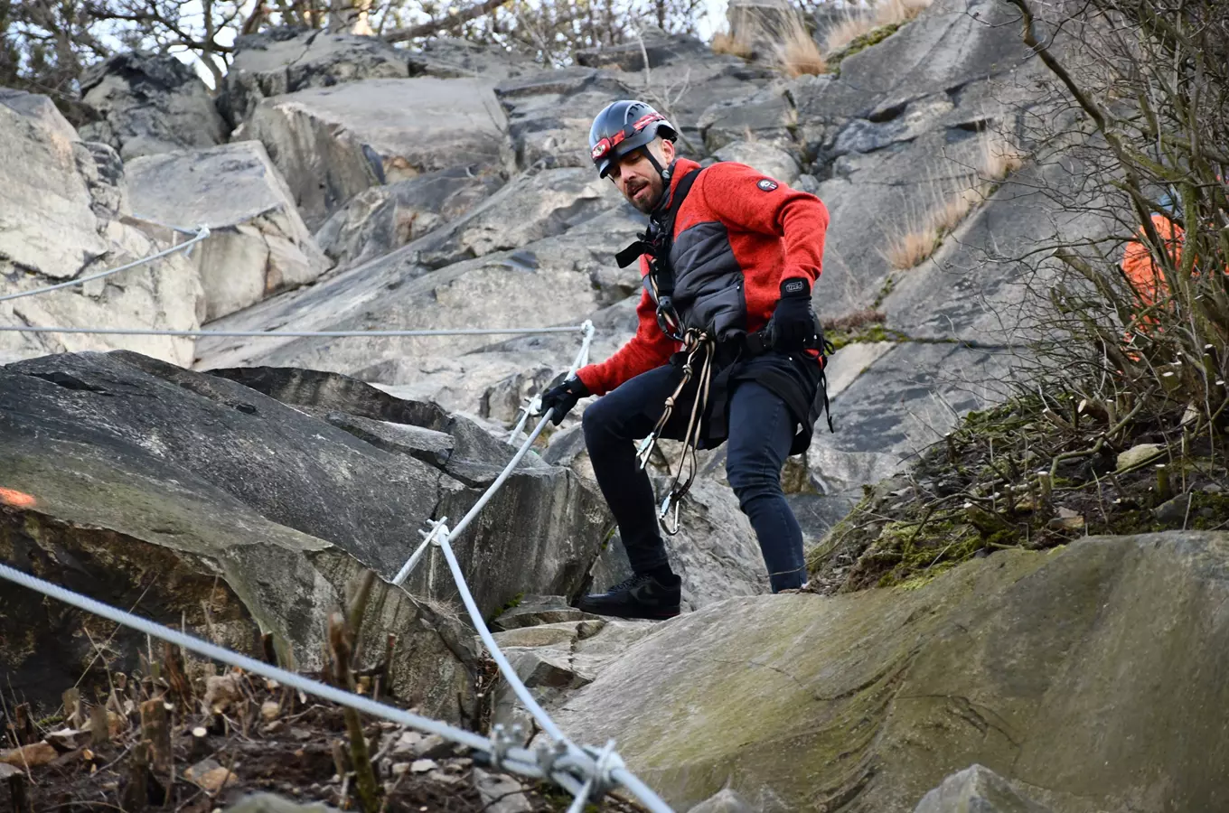 Ferrata Hněvín v Mostě