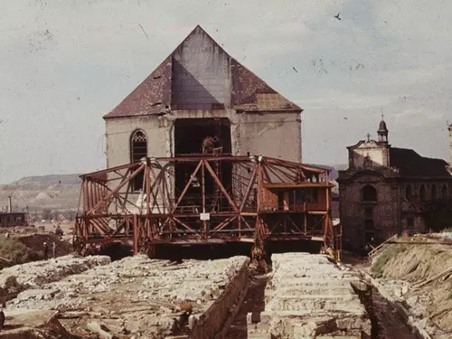 Přesun kostela, archiv města Most