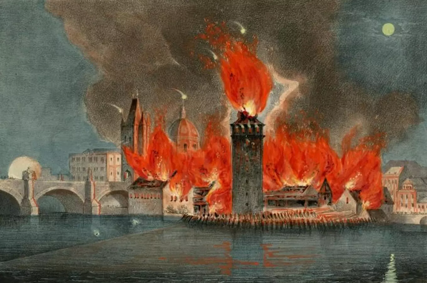 Expozice Praha hoří v Novomlýnské vodárenské věži