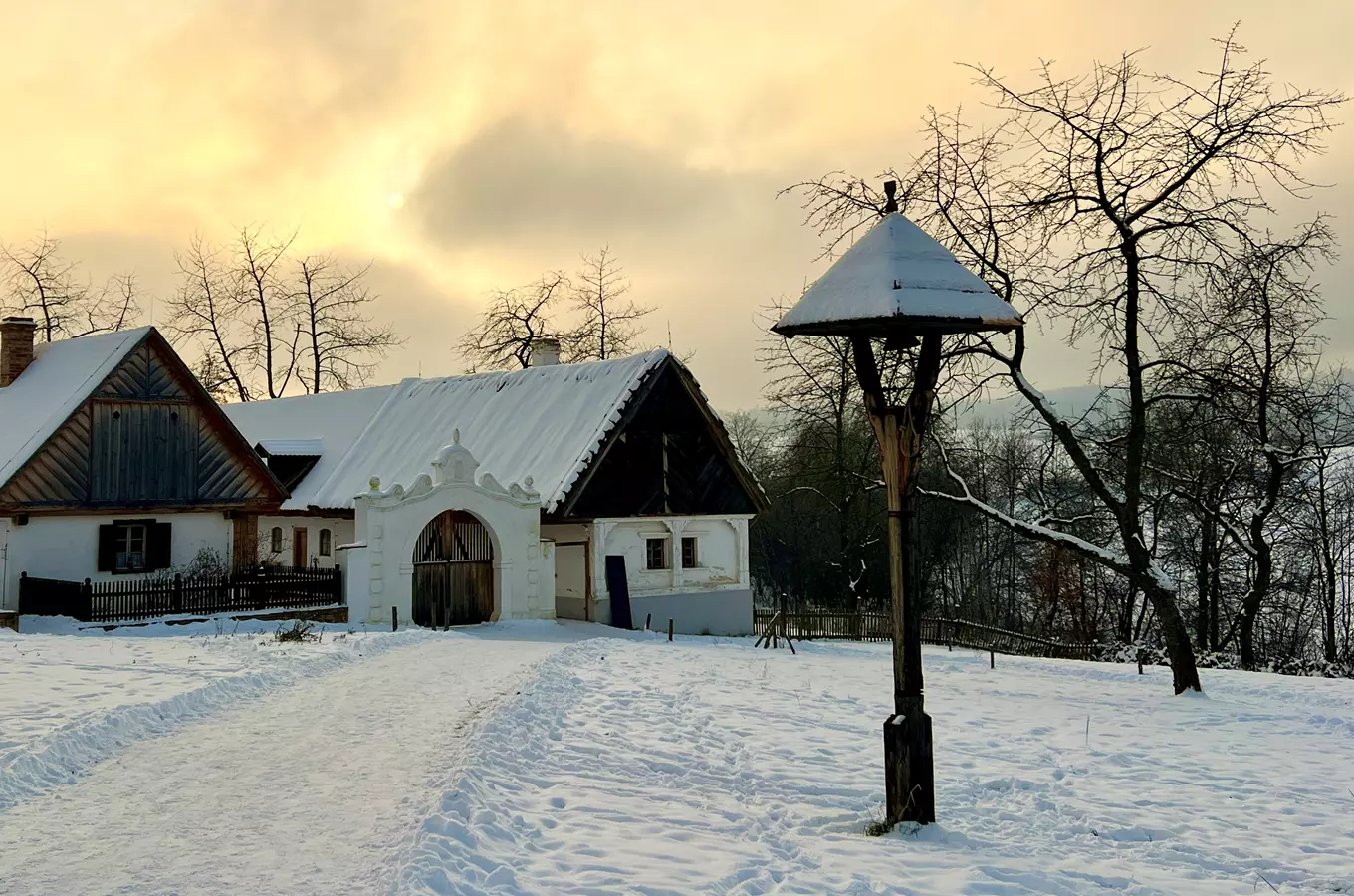 Skanzen v zimě