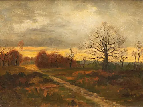 Antonín Chittussi, Podzimní krajina - Motiv z Fontainebleau, kolem 1880, Západoceská galerie v Plzni