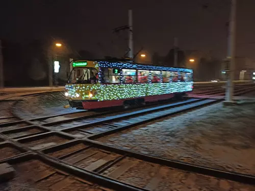 Vánoční tramvaj v Mostě