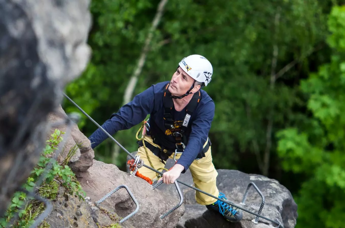 Via ferrata v Děčíně na Pastýřské stěně