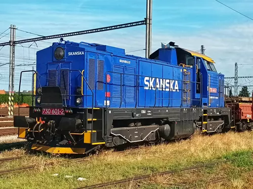 Lokomotiva 730.601 společnosti Skanska. Foto: Tomáš Dolejší