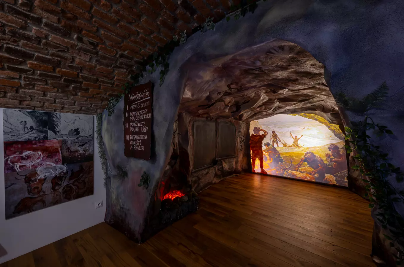 Pravěká jeskyně v historickém sklepě