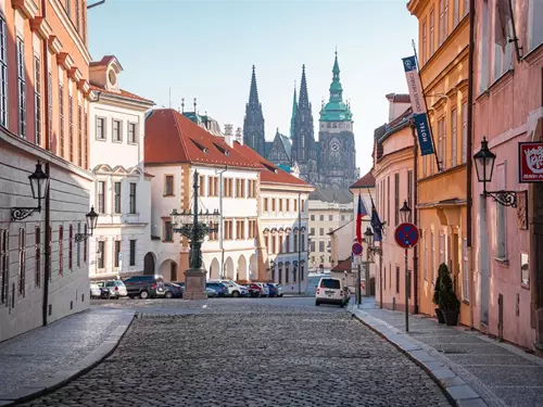 Pohled na střechu Chrámu sv. Víta