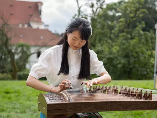 čínský strunový nástroj Guzheng