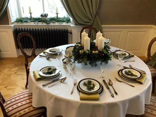 vánoční výzdoba v hraběnčině jídelně