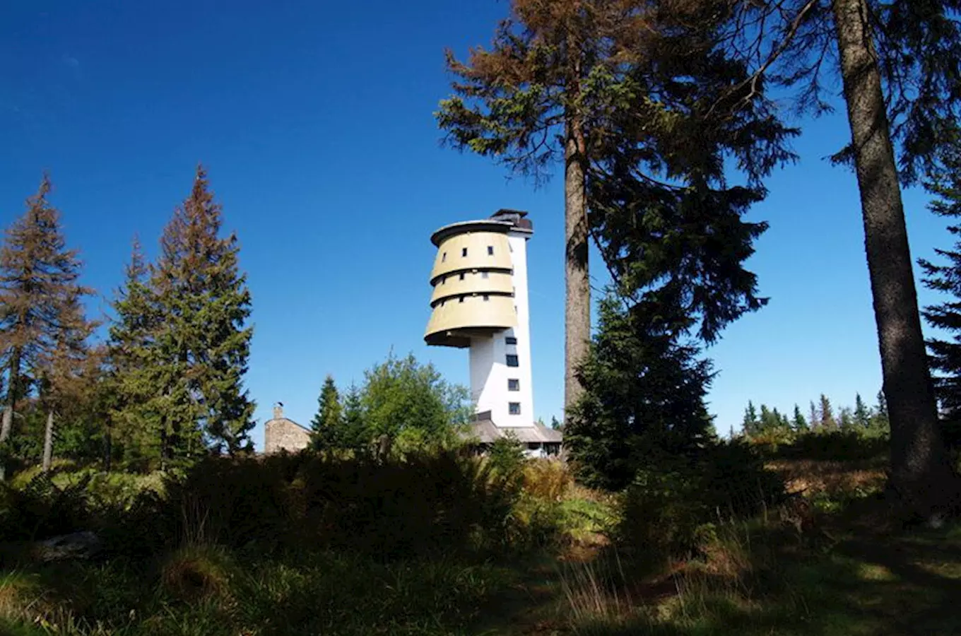 Rozhledna Poledník – pohled na Šumavu shora
