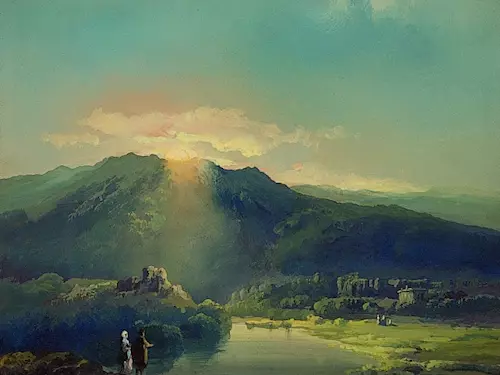 Josef M. Navrátil, Západ slunce, 50. léta 19. století, Západoceská galerie v Plzni