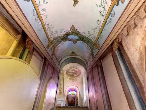 Kaple Svatých schodu v Rumburku. Bocní schodište. Foto Jirí Stejskal