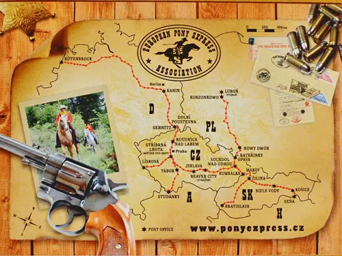 Mapa tras Pony Expressu