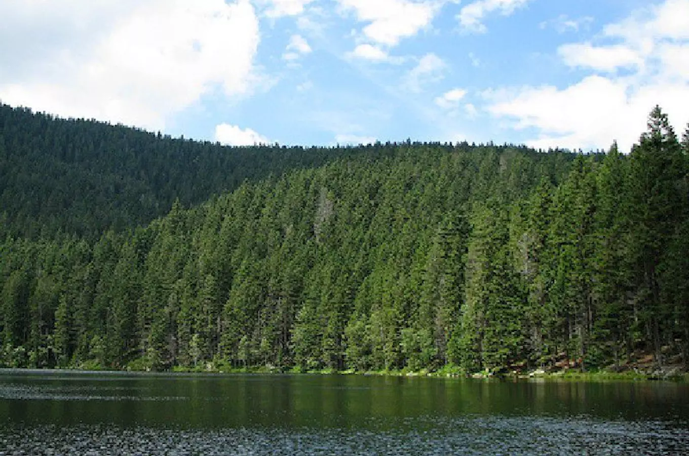 Čertovo jezero – jediné šumavské jezero náležící k povodí Dunaje