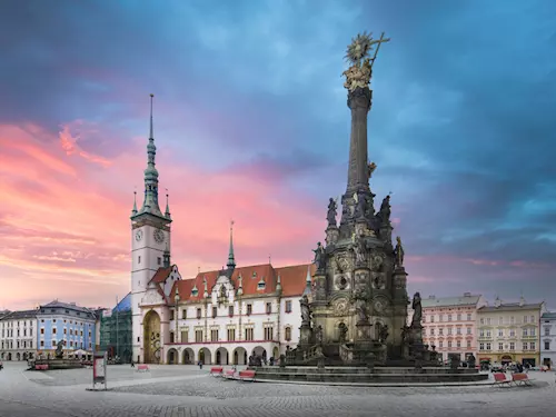 Monumentální barokní sloup Nejsvětější Trojice v Olomouci