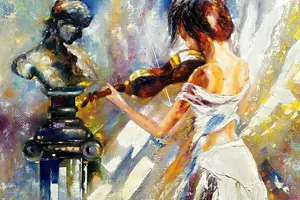 Umění dívka hraje na housle