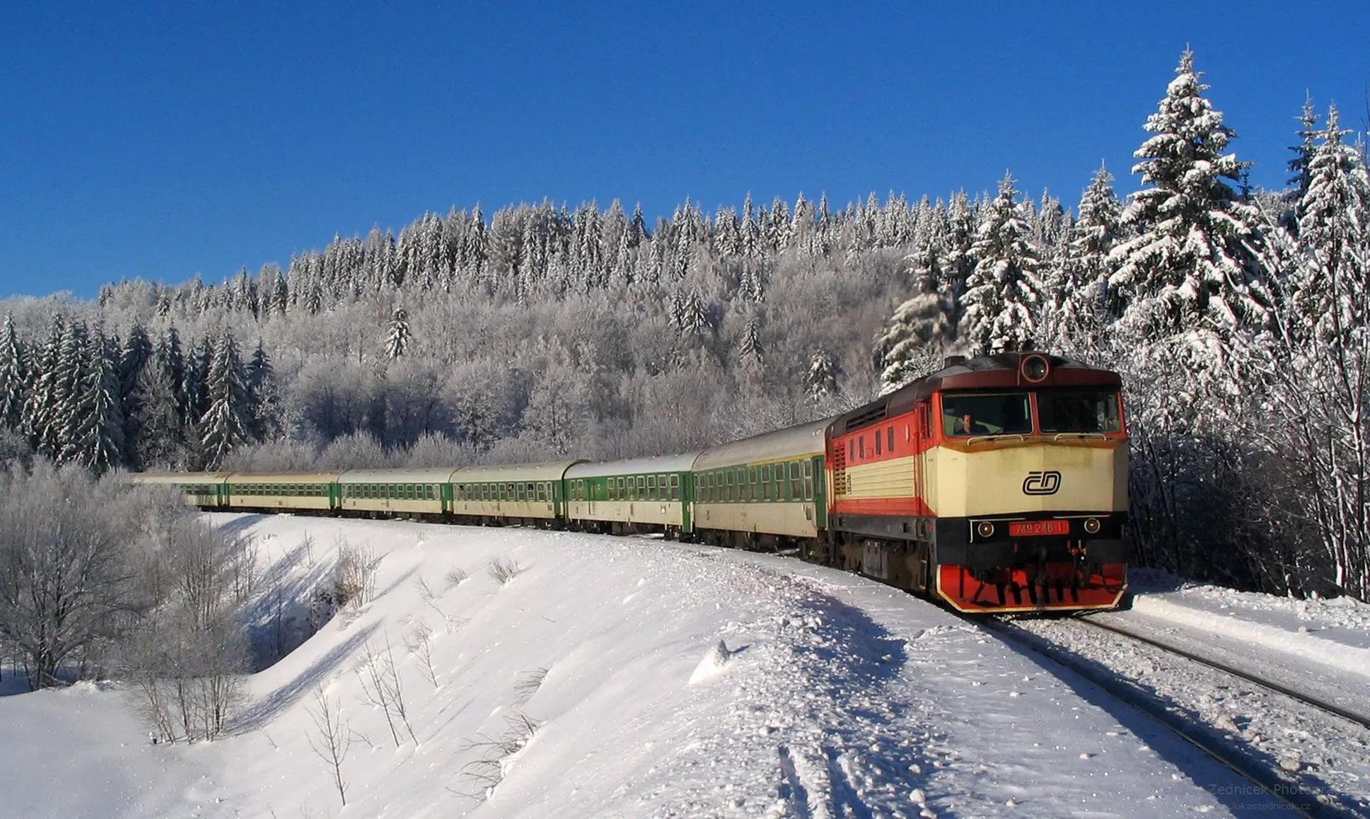 jeseníky semmering vlak zima