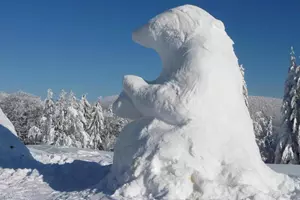 Sněhová socha Pustevny